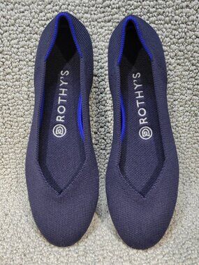 Rothy's The Flat Women's Size 8 Navy Blue Round Toe Slip on Flat Shoes